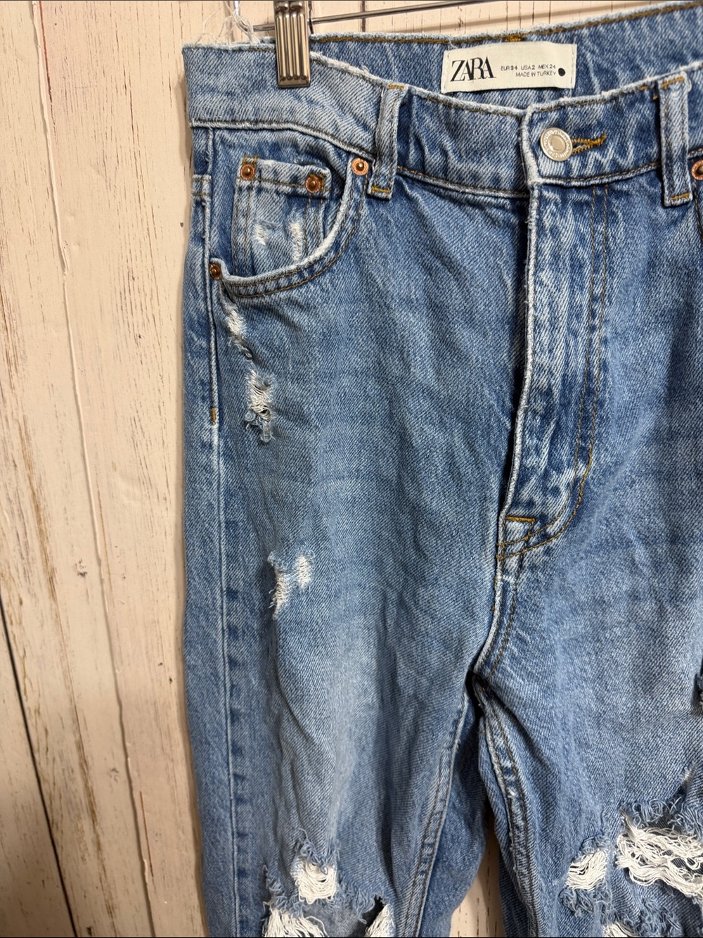 Zara THE 90'S FULL LENGTH Distressed Jeans - Picture 3 of 9